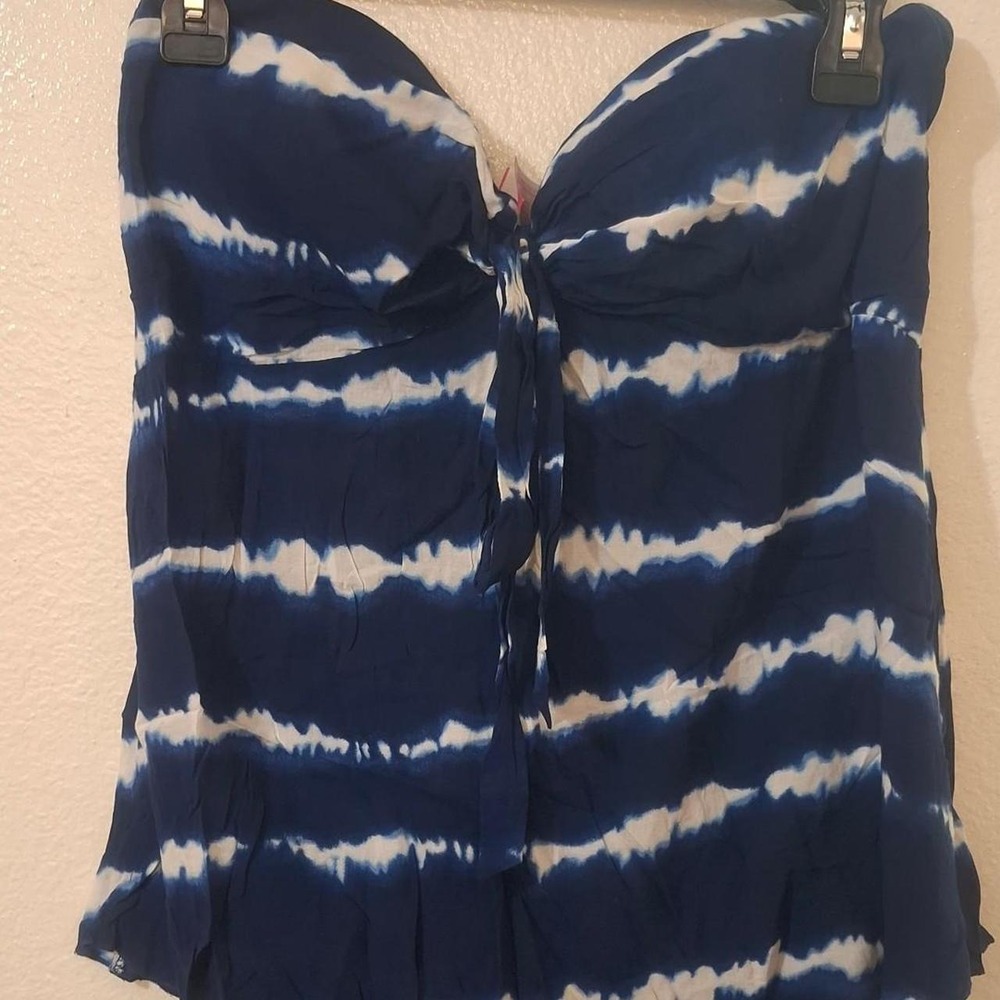 Strapless top tie-dye
